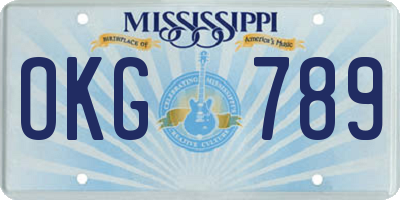 MS license plate OKG789