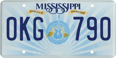 MS license plate OKG790
