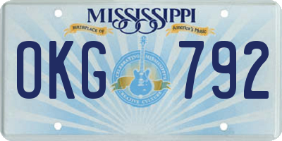 MS license plate OKG792
