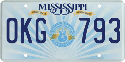 MS license plate OKG793