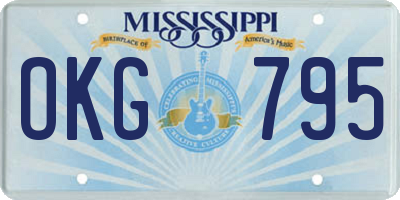 MS license plate OKG795