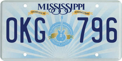 MS license plate OKG796