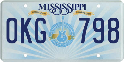 MS license plate OKG798