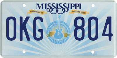 MS license plate OKG804