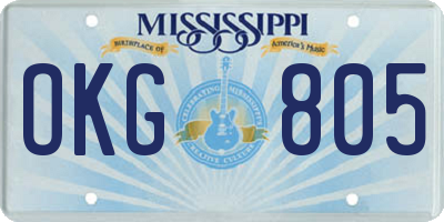 MS license plate OKG805