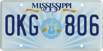 MS license plate OKG806