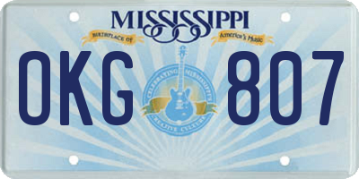 MS license plate OKG807