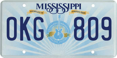 MS license plate OKG809