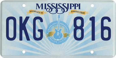 MS license plate OKG816