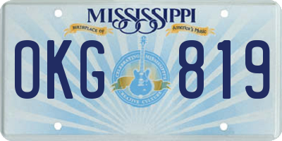 MS license plate OKG819