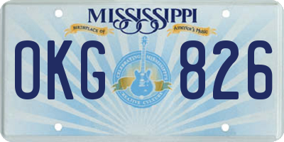 MS license plate OKG826