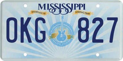 MS license plate OKG827