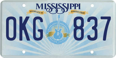 MS license plate OKG837