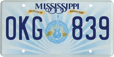 MS license plate OKG839