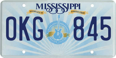 MS license plate OKG845