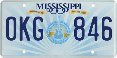 MS license plate OKG846