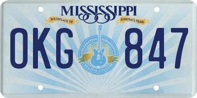 MS license plate OKG847
