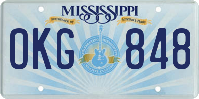 MS license plate OKG848