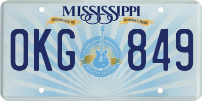 MS license plate OKG849