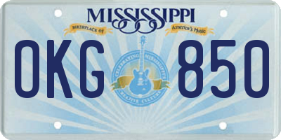 MS license plate OKG850