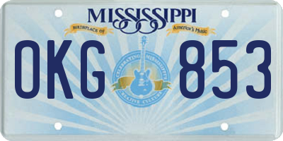 MS license plate OKG853