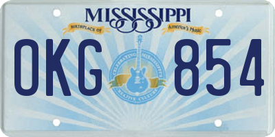 MS license plate OKG854