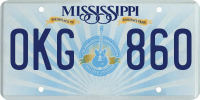 MS license plate OKG860