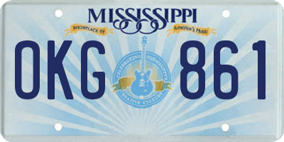 MS license plate OKG861