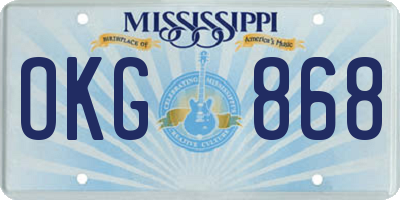 MS license plate OKG868