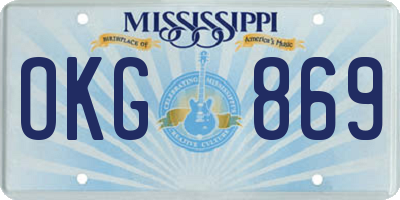 MS license plate OKG869