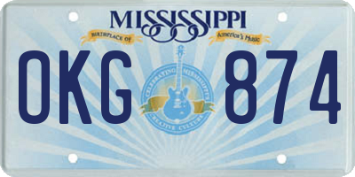 MS license plate OKG874