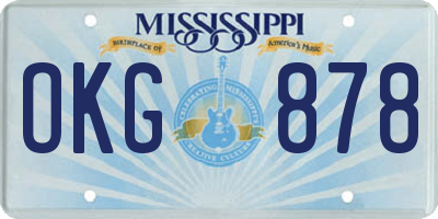 MS license plate OKG878