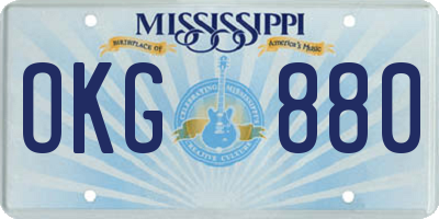 MS license plate OKG880