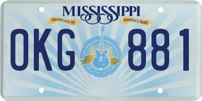 MS license plate OKG881