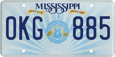 MS license plate OKG885