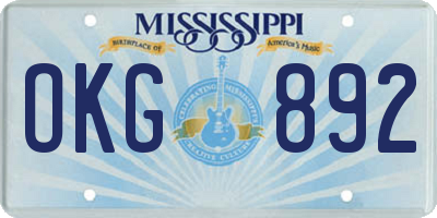 MS license plate OKG892