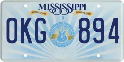 MS license plate OKG894