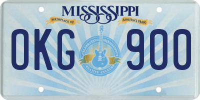 MS license plate OKG900