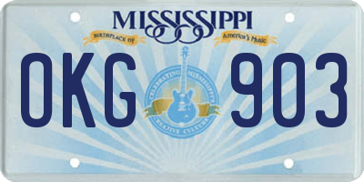 MS license plate OKG903