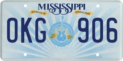 MS license plate OKG906