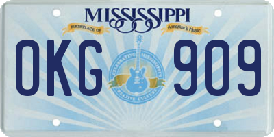 MS license plate OKG909