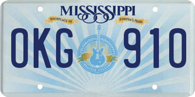 MS license plate OKG910