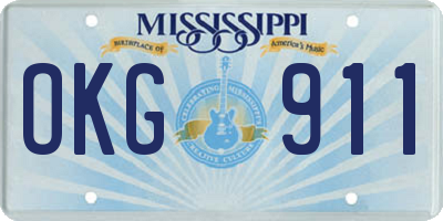 MS license plate OKG911