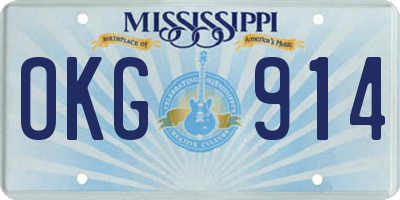 MS license plate OKG914
