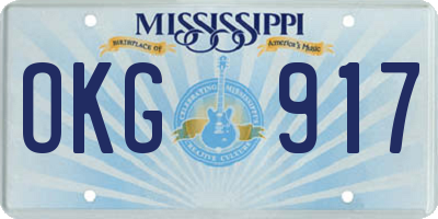 MS license plate OKG917