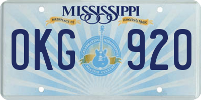 MS license plate OKG920
