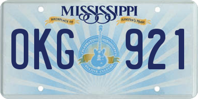 MS license plate OKG921