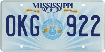 MS license plate OKG922