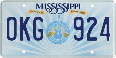 MS license plate OKG924