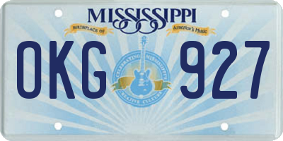 MS license plate OKG927